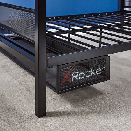 Basecamp LED Gaming Bed with XL TV Mount, Black, Full - X Rocker