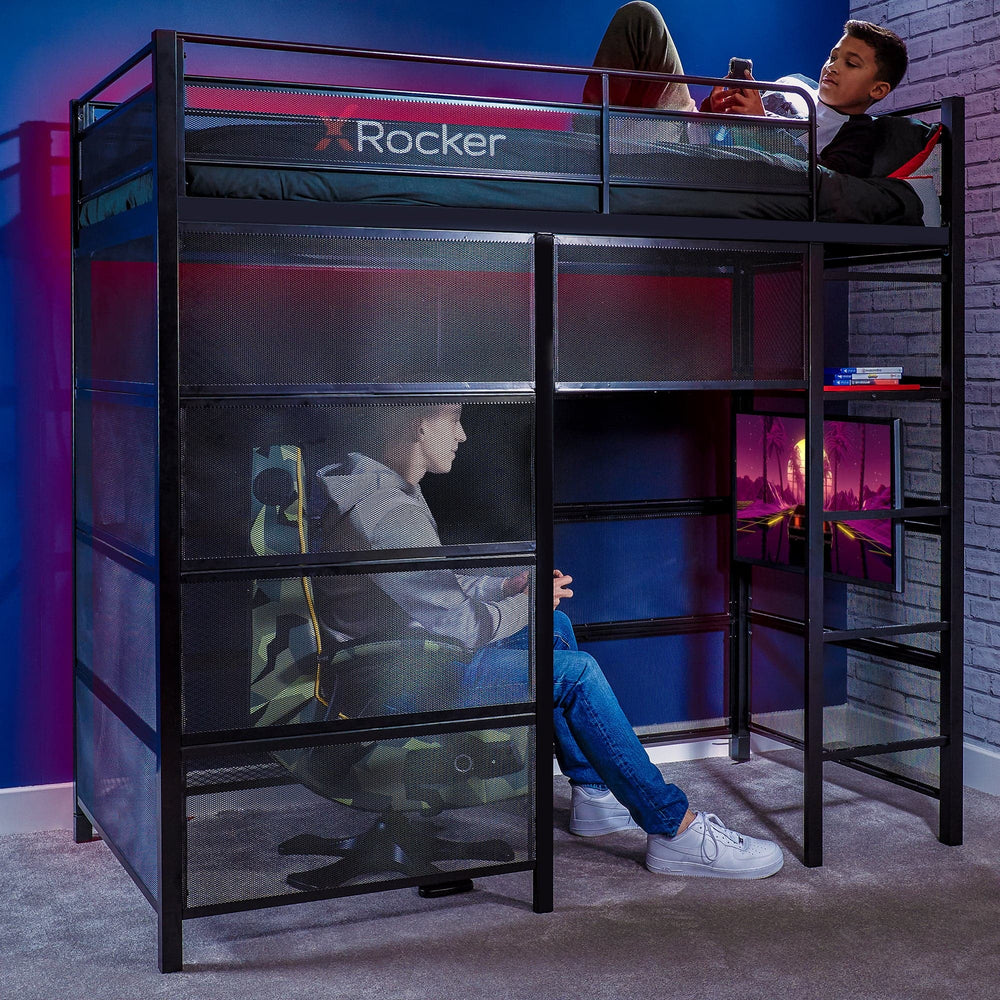 Battle Den Gaming Bunk Bed, Black - X Rocker