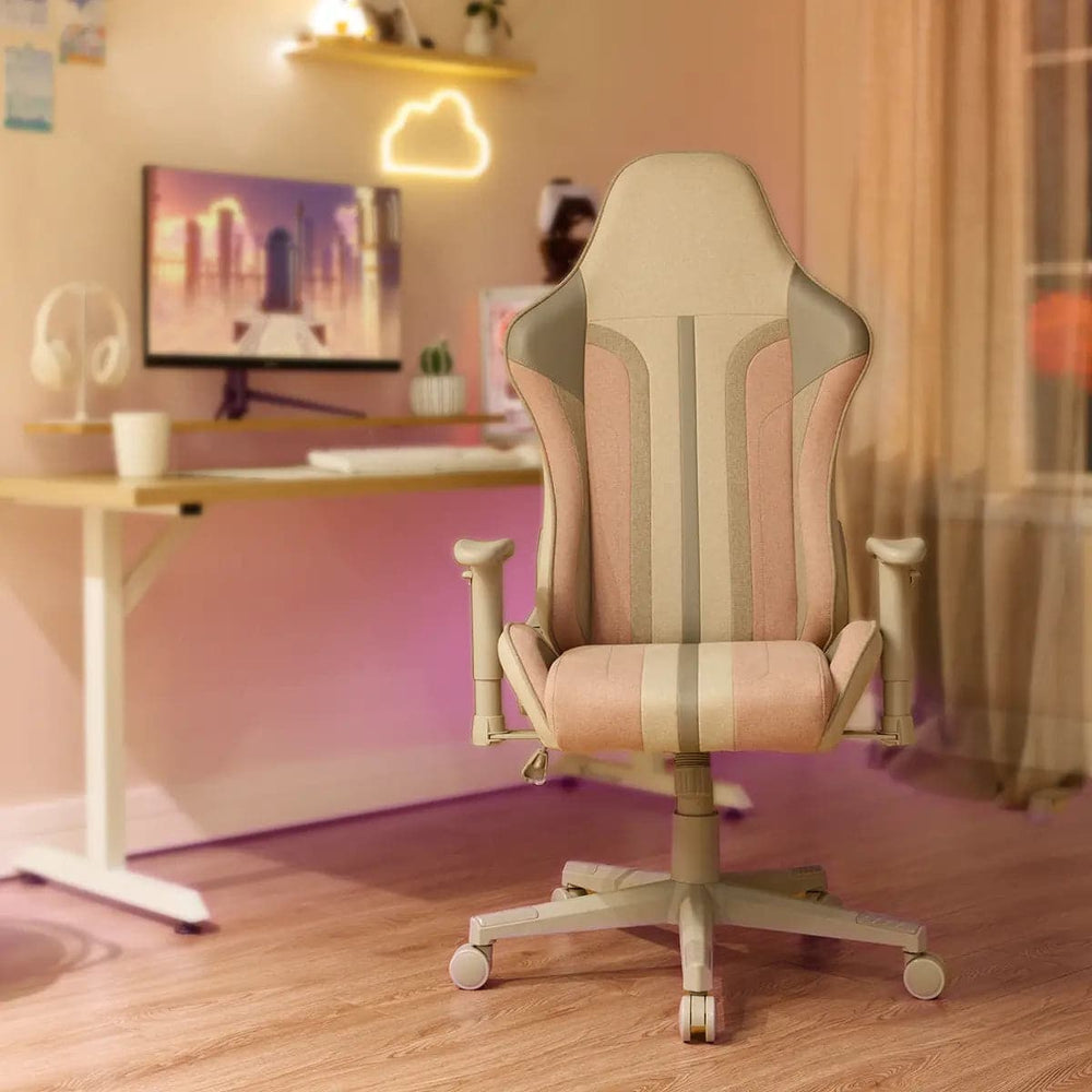 Mysa Office Gaming Chair, Pink, Gray Base - X Rocker