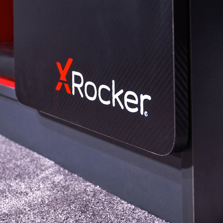 Carbon-Tek TV Stand with LED, Gray/Red - X Rocker