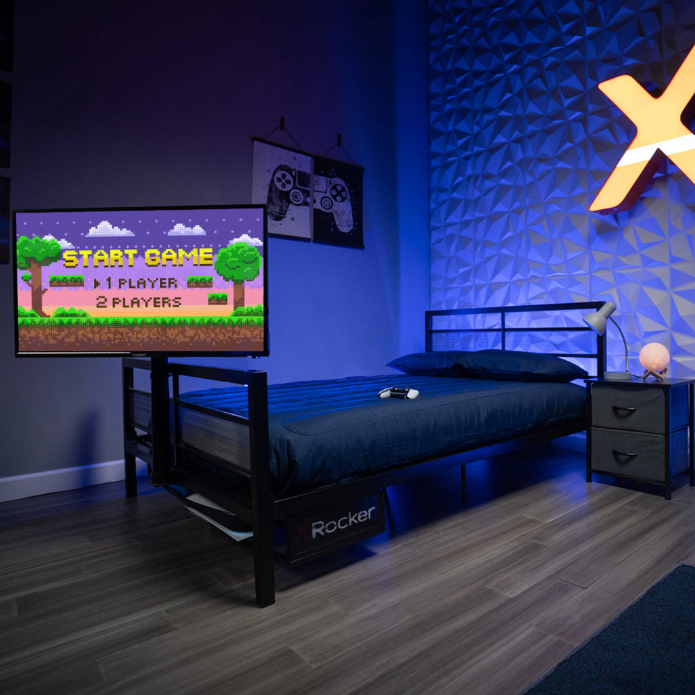 Basecamp Gaming Bed with TV Mount, Black, Full