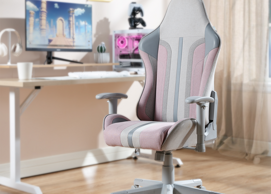 Mysa Office Gaming Chair, Pink, Gray Base - X Rocker